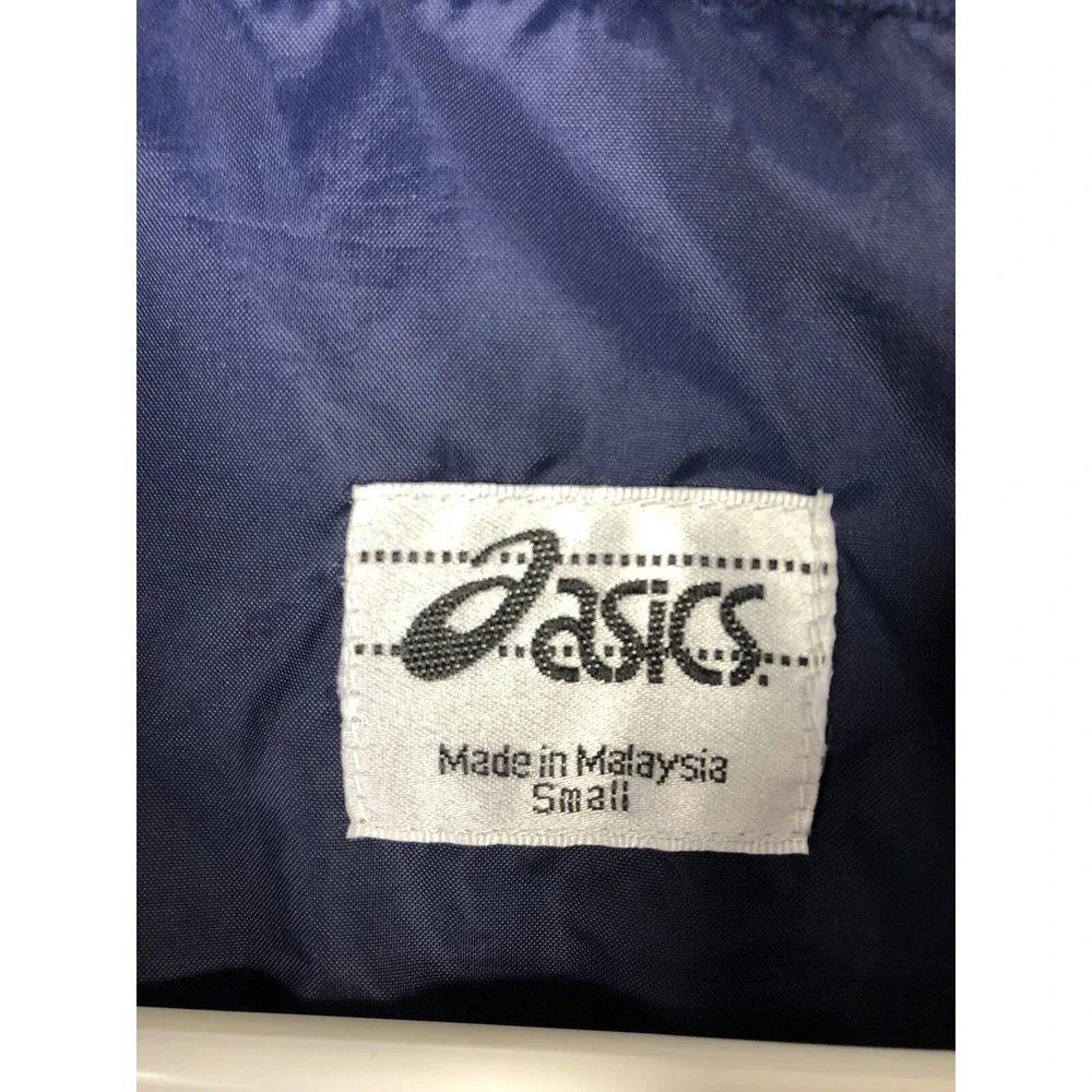 ASICS Mens Small Windbreaker Blue Reflective Sleeve‎